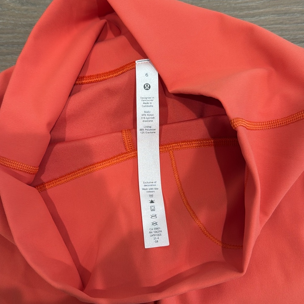 LULULEMON Warm Coral Wunder Under High-Rise Tight 28" Full-On Luxtreme Size 6 - Picture 8 of 13